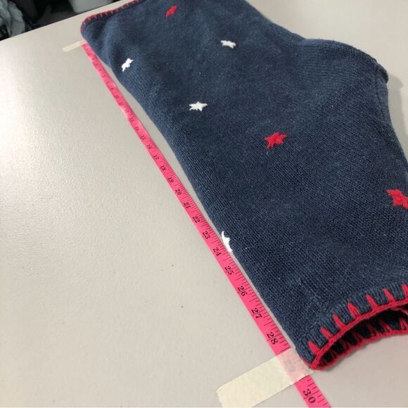 Quacker Factory USA Flag Sweater Womens Medium Patriotic July 4th Stitched Stars - Picture 10 of 12